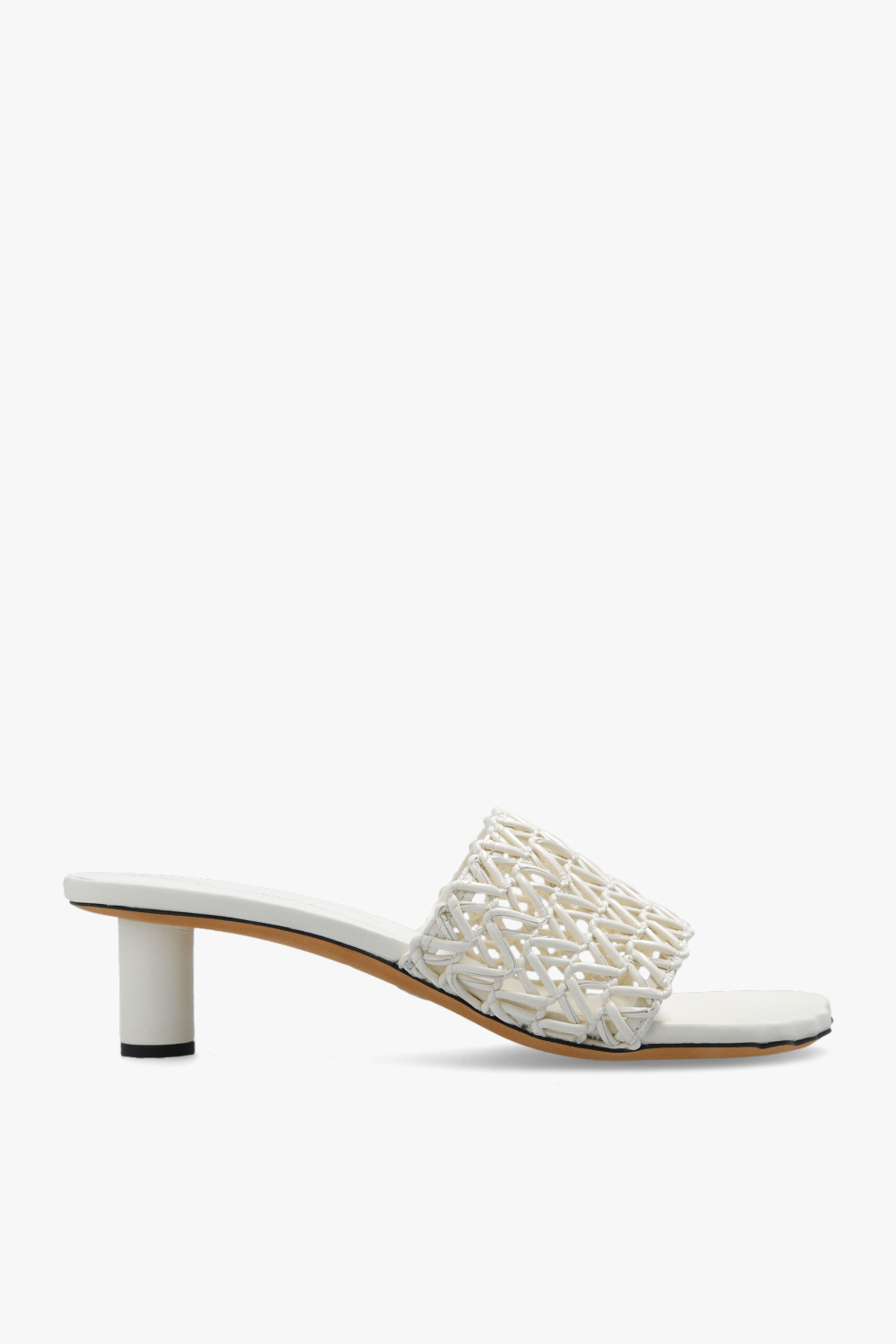 Woven store mules white